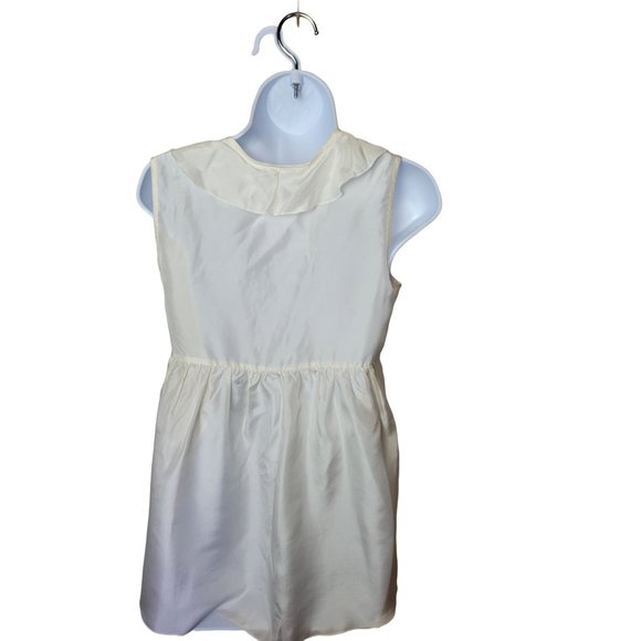 Cabi Ruffle white sleeveless silk button down top - Picture 3 of 9